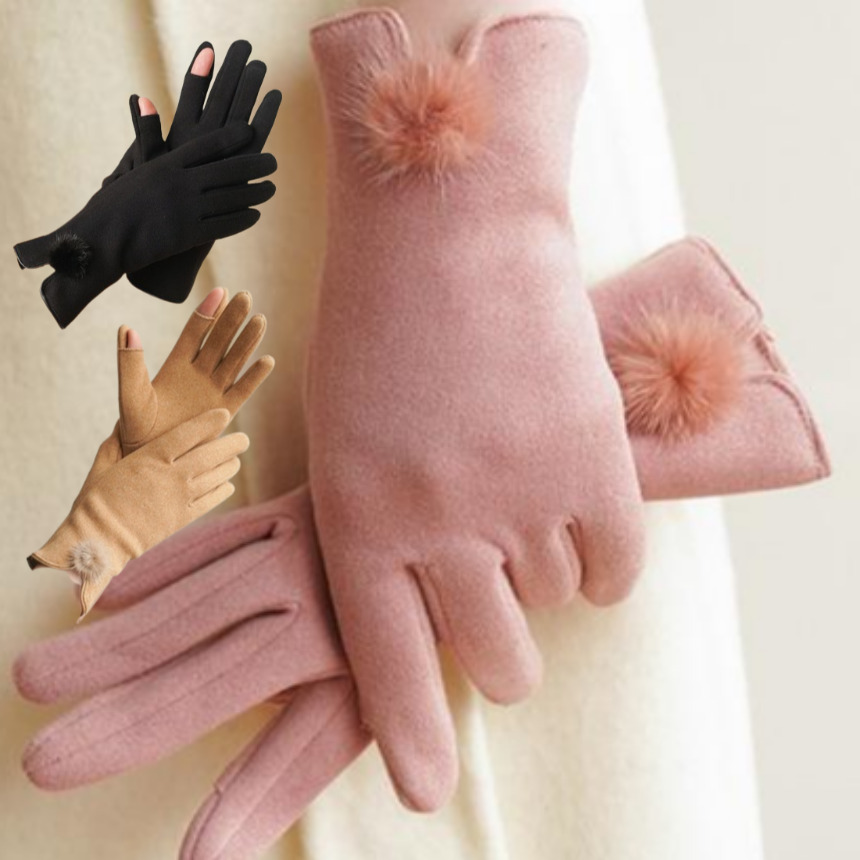 여성 겨울장갑 스마트폰터치 기모 털장갑 방한 기모