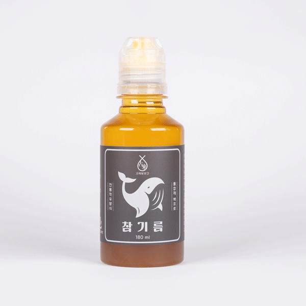 마개가 편한 저온압착 국산 참기름 들기름 180ml 이미지 6