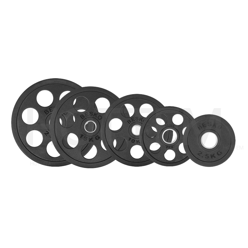 베스코 중량원판 고무 우레탄 바벨 원판 50mm 20kg - 상세 이미지 4