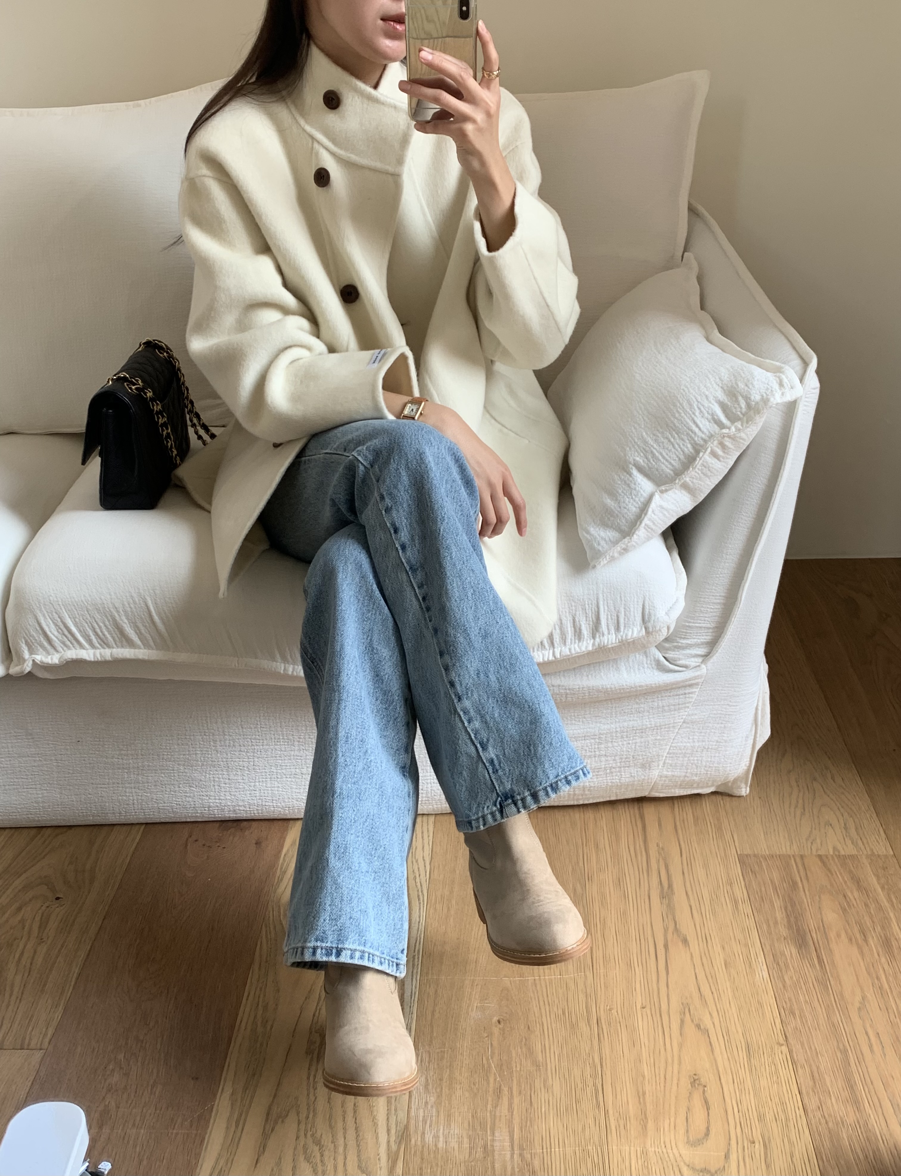 [겨울⛄️] 레닉스 하이넥 하프 핸드메이드 벨트 코트 / 코트,울코트,연말룩,겨울코트,롱코트,하객룩,겨울아우터,시즌오프쿠폰적용상품,시즌오프클리어런스,하프코트,크리스마스 상세 이미지 37