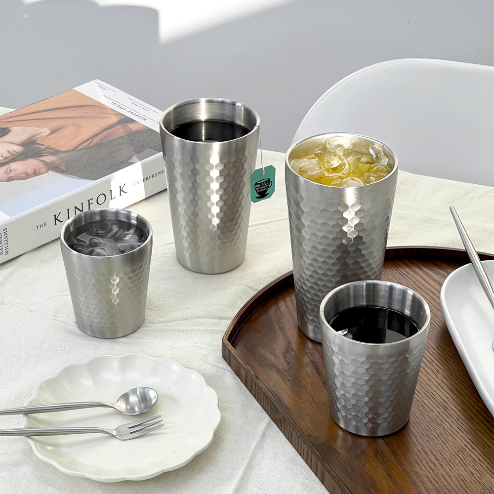 스텐 벌집 이중 스텐 컵 물컵 캠핑 맥주컵 보냉 업소용 스테인레스 304 550ml, 1개 이미지 7