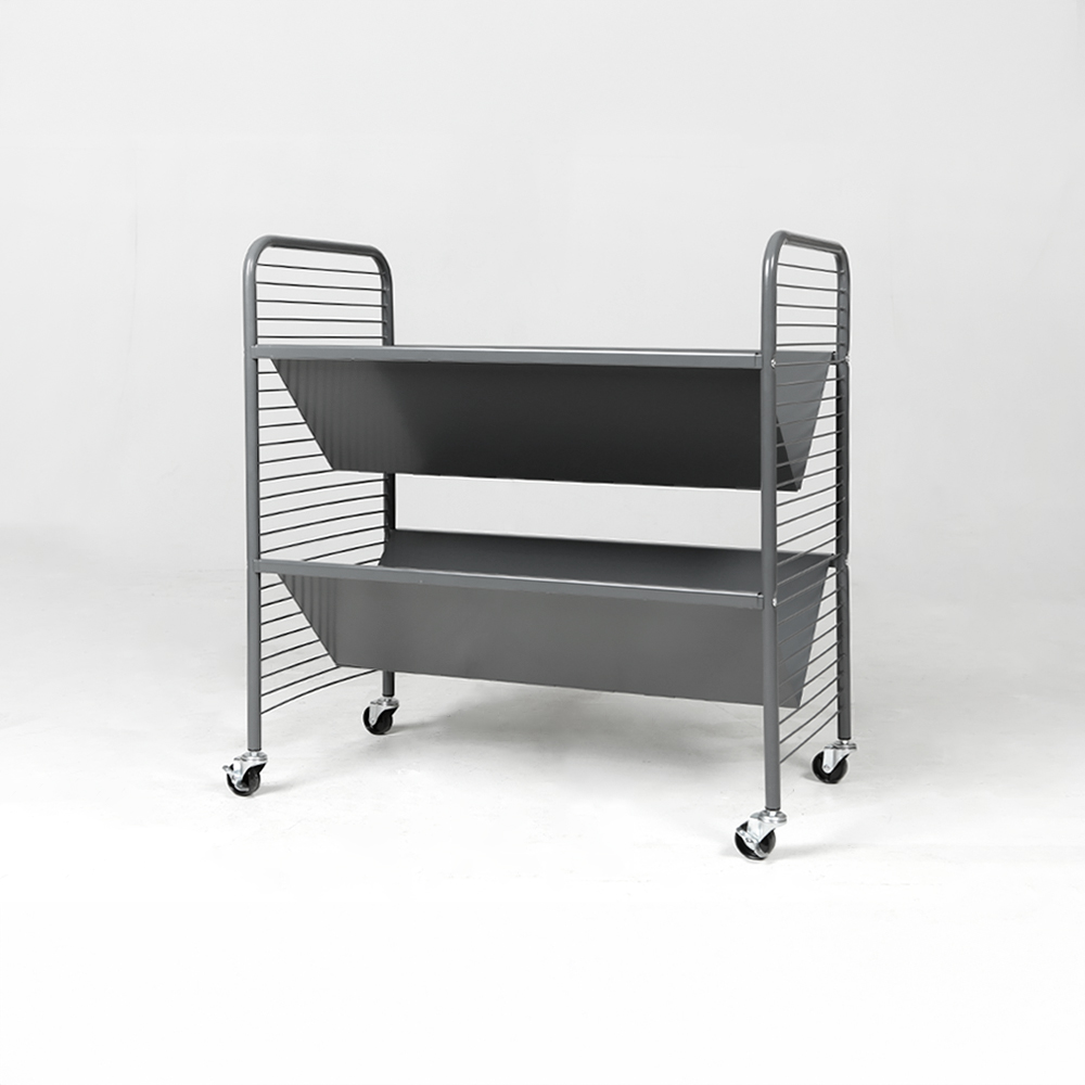 RATNER 책꽂이 트롤리 75x44x80, 2단, 다크그레이 0343.6270