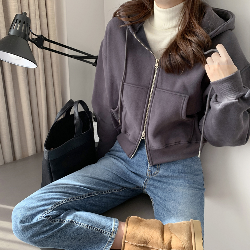 도톰한 양기모 겨울 후드집업 여자트레이닝세트 셋업 여성 츄리닝 상하 세트 원마일웨어 캠핑룩 이미지 8