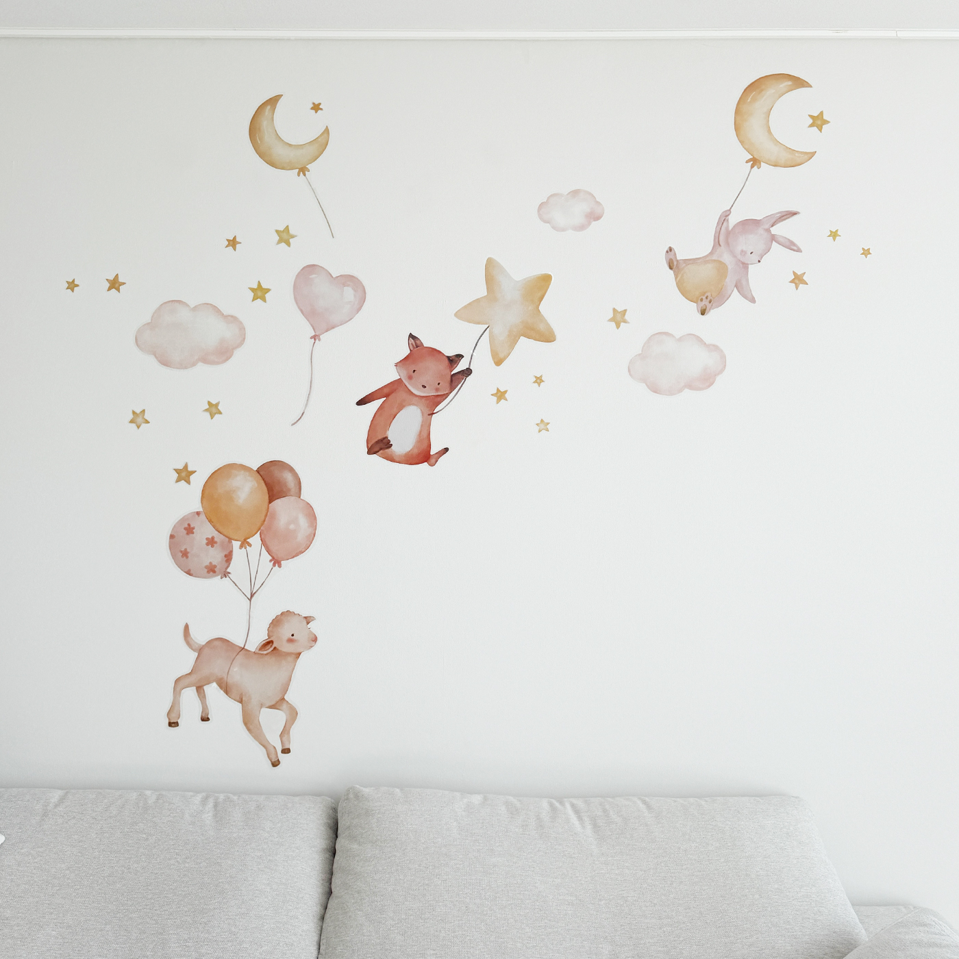 아카시아봉봉 국내제작 월세이프 아기방 데코 실크 벽지스티커 아이방 인테리어 해피포레스트