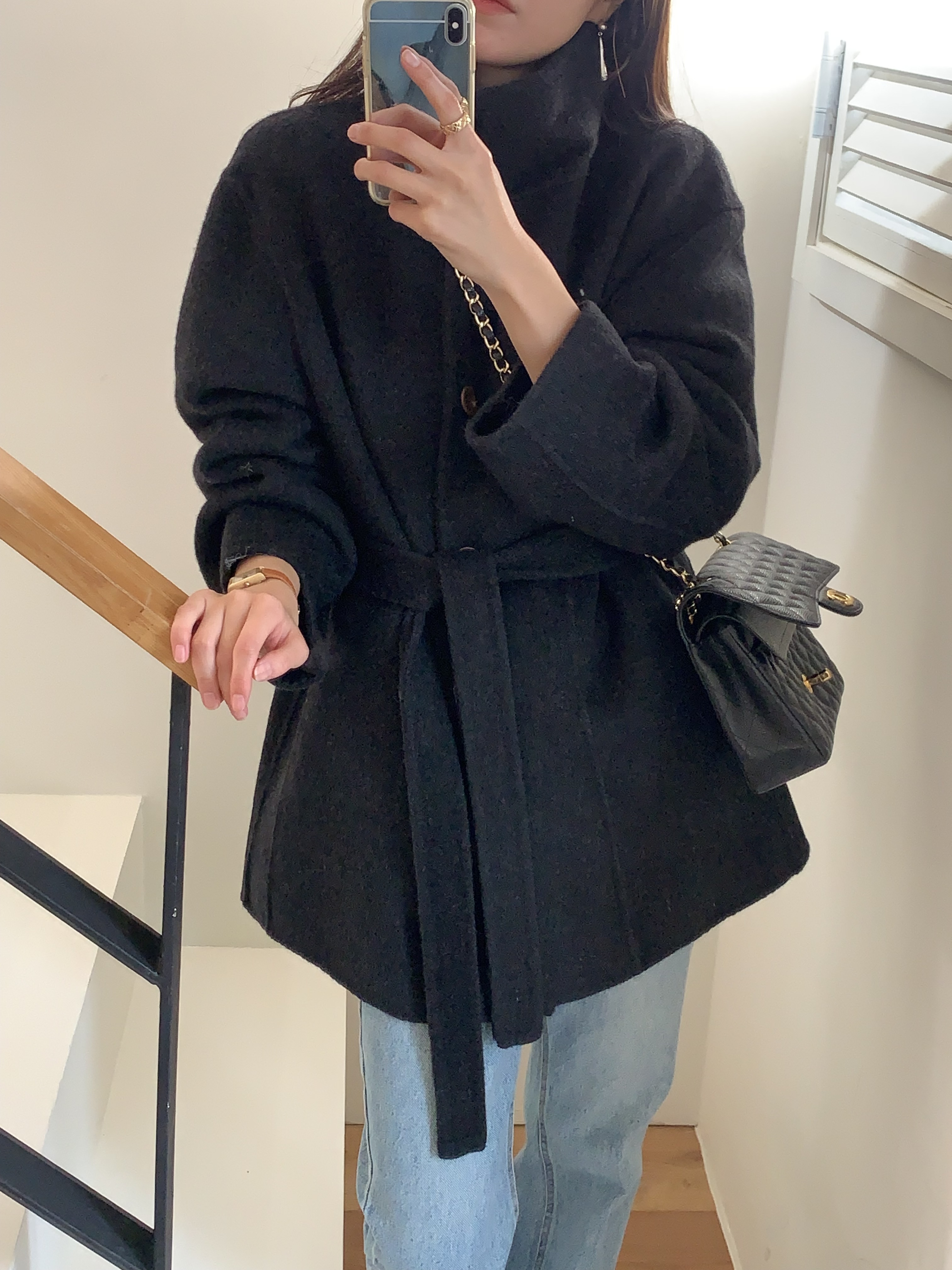[겨울⛄️] 레닉스 하이넥 하프 핸드메이드 벨트 코트 / 코트,울코트,연말룩,겨울코트,롱코트,하객룩,겨울아우터,시즌오프쿠폰적용상품,시즌오프클리어런스,하프코트,크리스마스 상세 이미지 33