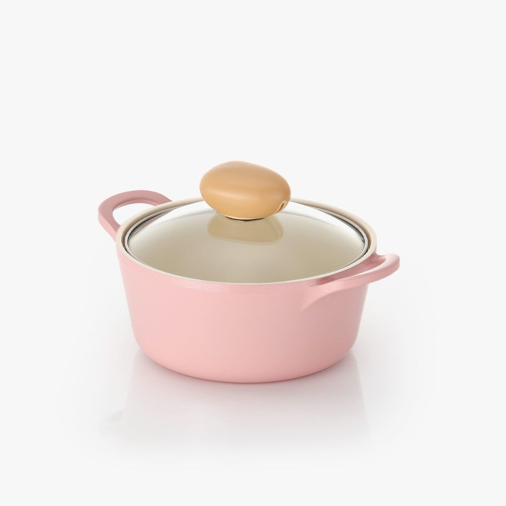네오플램 레트로 냄비 3종 세트 베이비핑크 가스레인지용