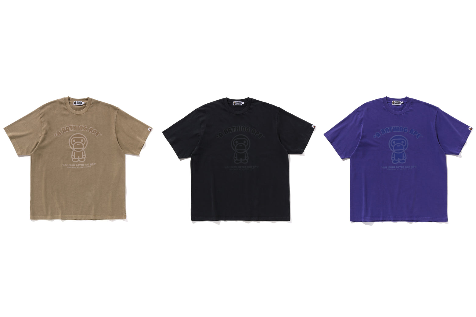 베이프 반팔티 GARMENT DYE BABY MILO RELAXED FIT TEE 2K80-109-317 - 상세 이미지 4
