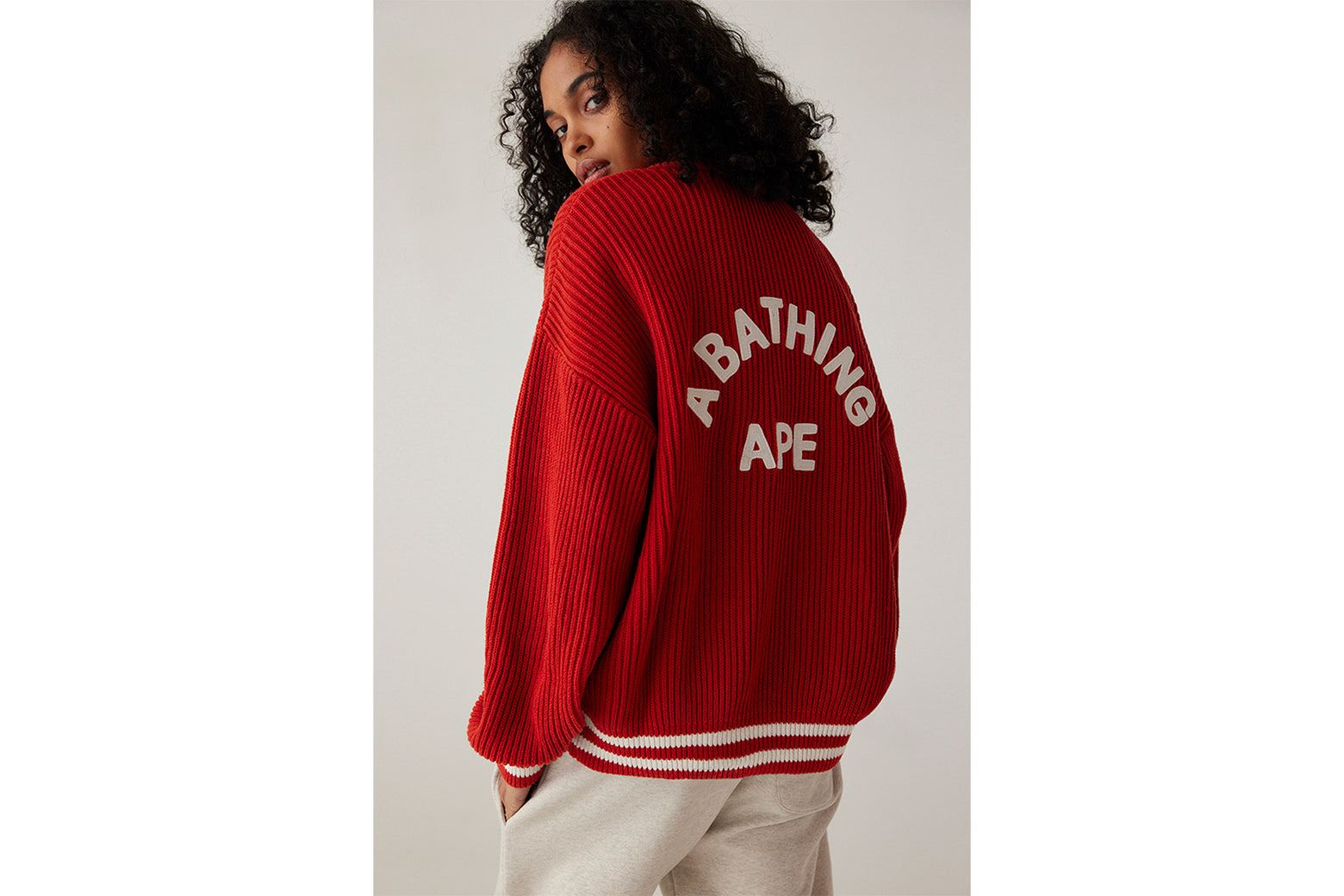베이프 우먼즈 가디건 A BATHING APE COLLEGE CARDIGAN 1K80-220-001 - 상세 이미지 5