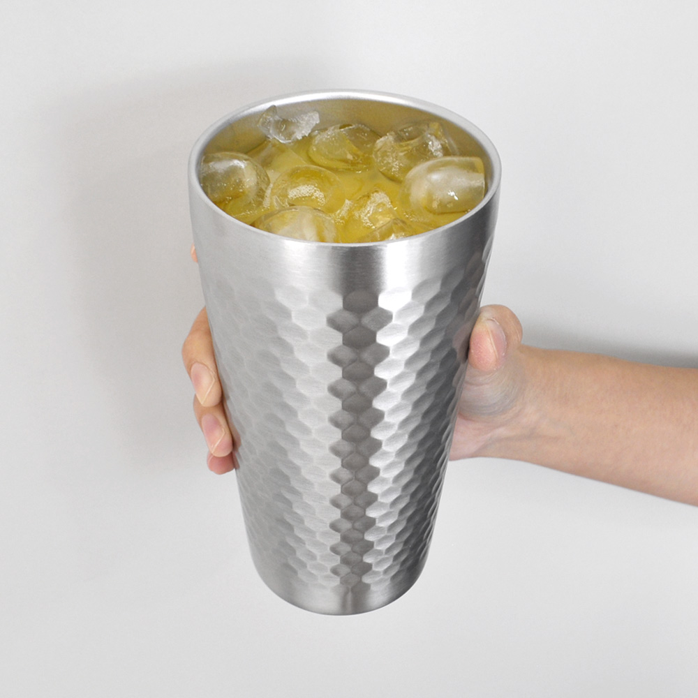 스텐 벌집 이중 스텐 컵 물컵 캠핑 맥주컵 보냉 업소용 스테인레스 304 550ml, 1개 - 상세 이미지 2