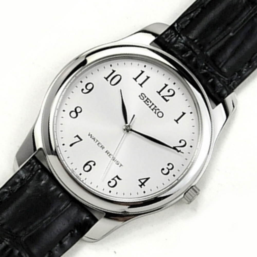 세이코 SEIKO 스피릿 클래식 흰판 SCXP033 남성 가죽 손목 시계 - 메인 이미지