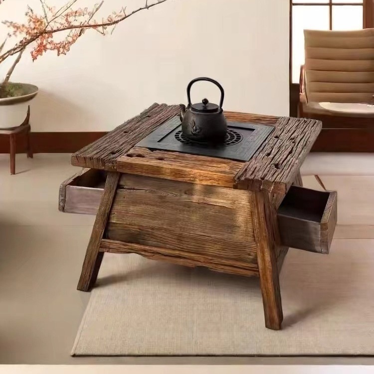 느릅나무 원목 티 테이블 인테리어 식탁 다도 테이블
