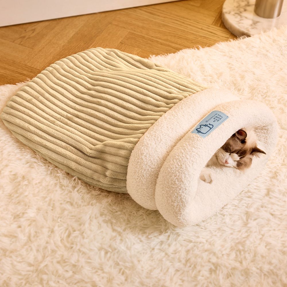 겨울 고양이 숨숨집 쿠션 놀이터 동굴 침낭 M - 상세 이미지 2