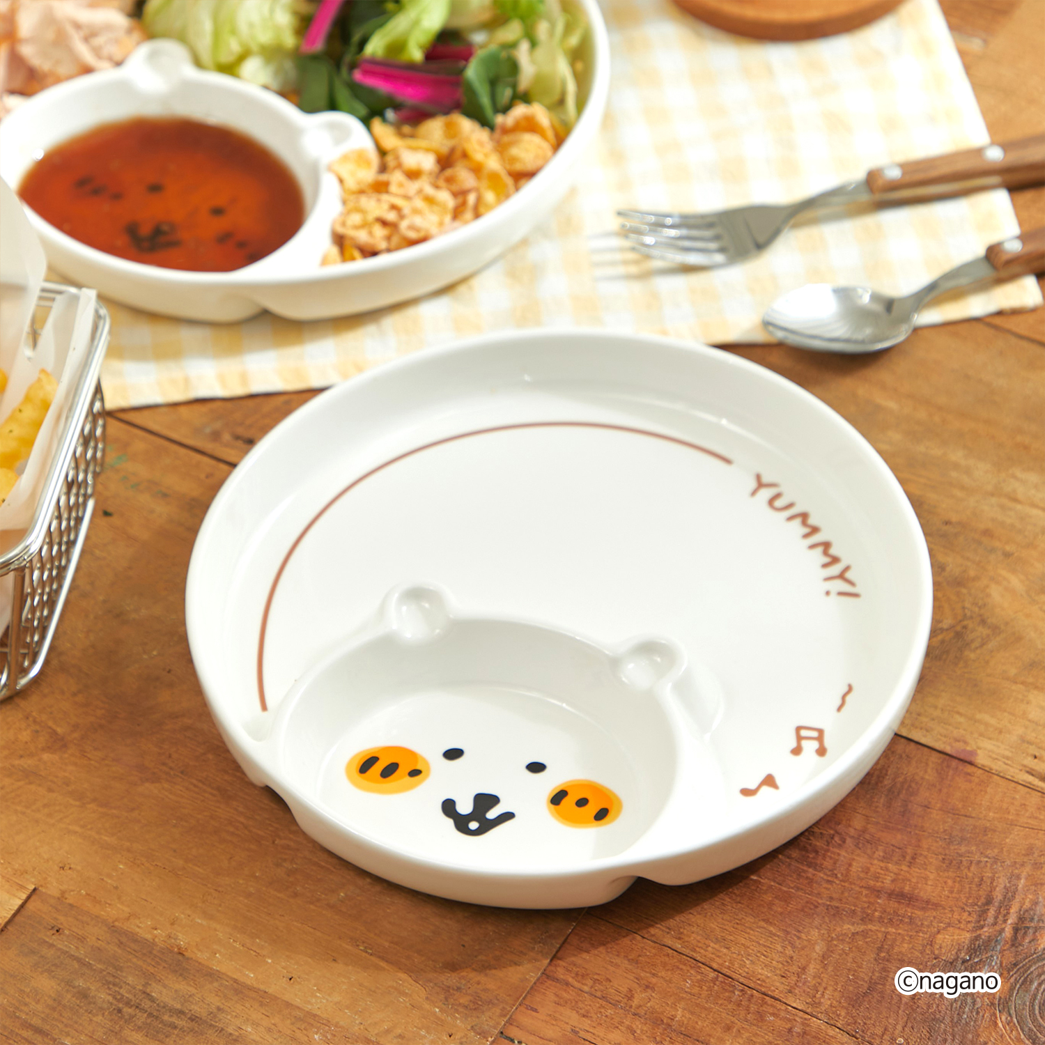 담곰이 만두 나눔 접시 농담곰 교자 그릇 원형 식기 캐릭터 나가노 굿즈 - 상세 이미지 4