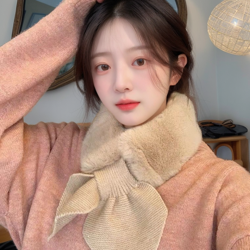 모양모양 고리형 털목도리 미니 쁘띠 머플러 5가지색상 - 메인 이미지