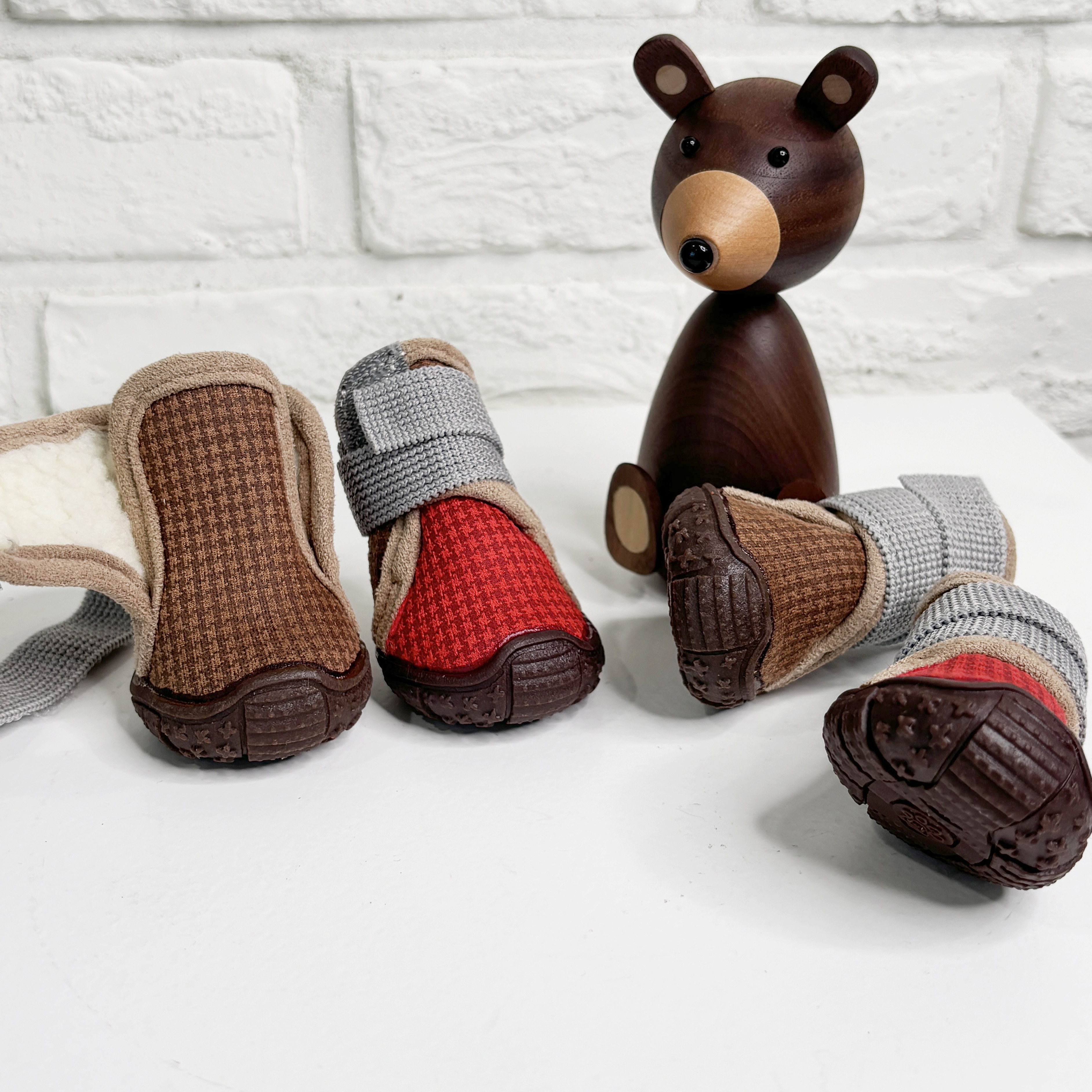 벨크로 강아지 양털 부츠 강아지 신발 애견 방수 양말 겨울신발