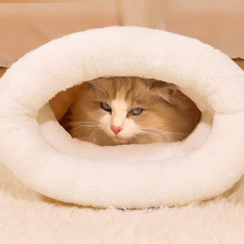 겨울 고양이 숨숨집 쿠션 놀이터 동굴 침낭 M - 상세 이미지 4