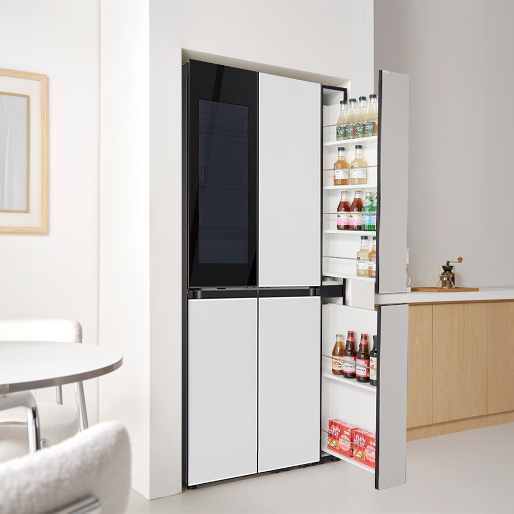 인출식 슬라이딩 틈새장 1853 150 좌측형 빌트인 비스포크 오브제 냉장고 틈새 수납장