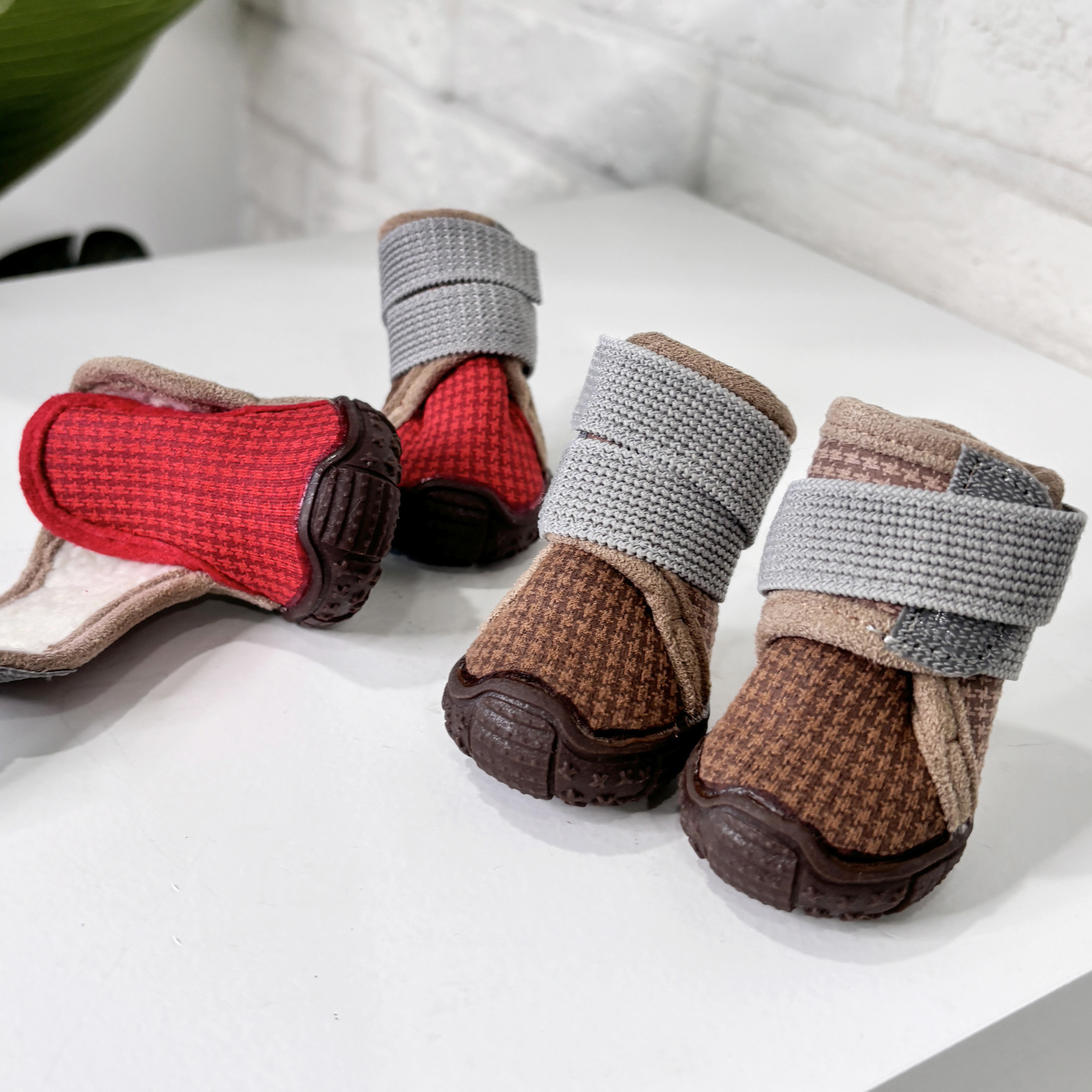 벨크로 강아지 양털 부츠 강아지 신발 애견 방수 양말 겨울신발