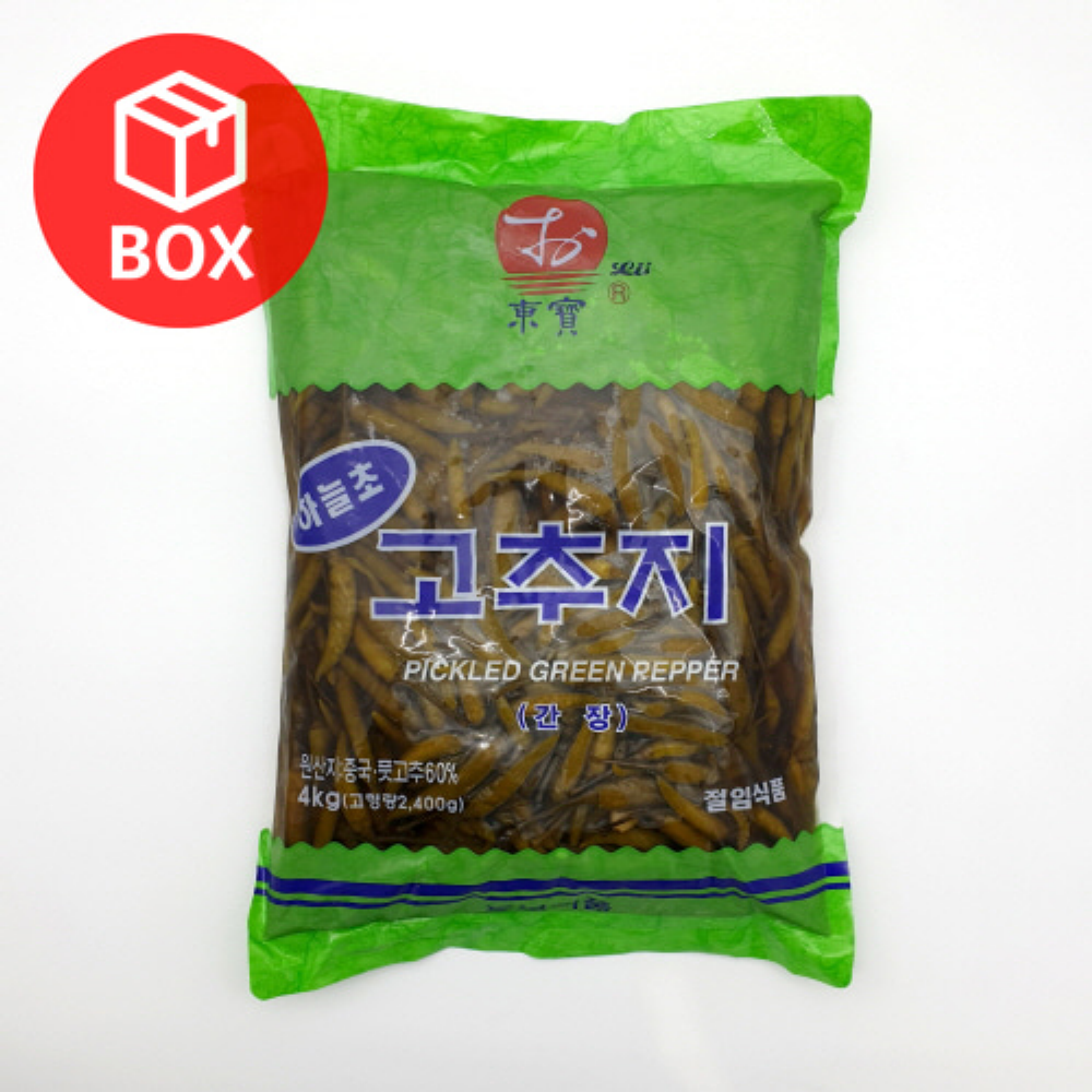 동보식품 하늘초 간장고추지 4kg 1박스(4개입) : 장볼레