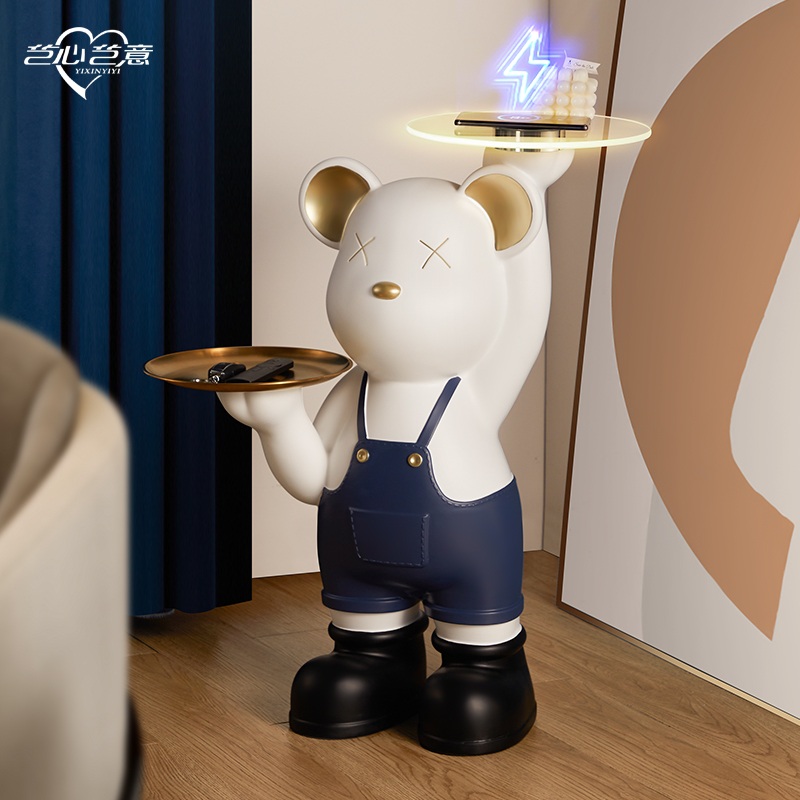 대형 곰 트레이 인테리어 거실 장식품 현관 선반 테이블 집들이선물 장식 - 상세 이미지 2