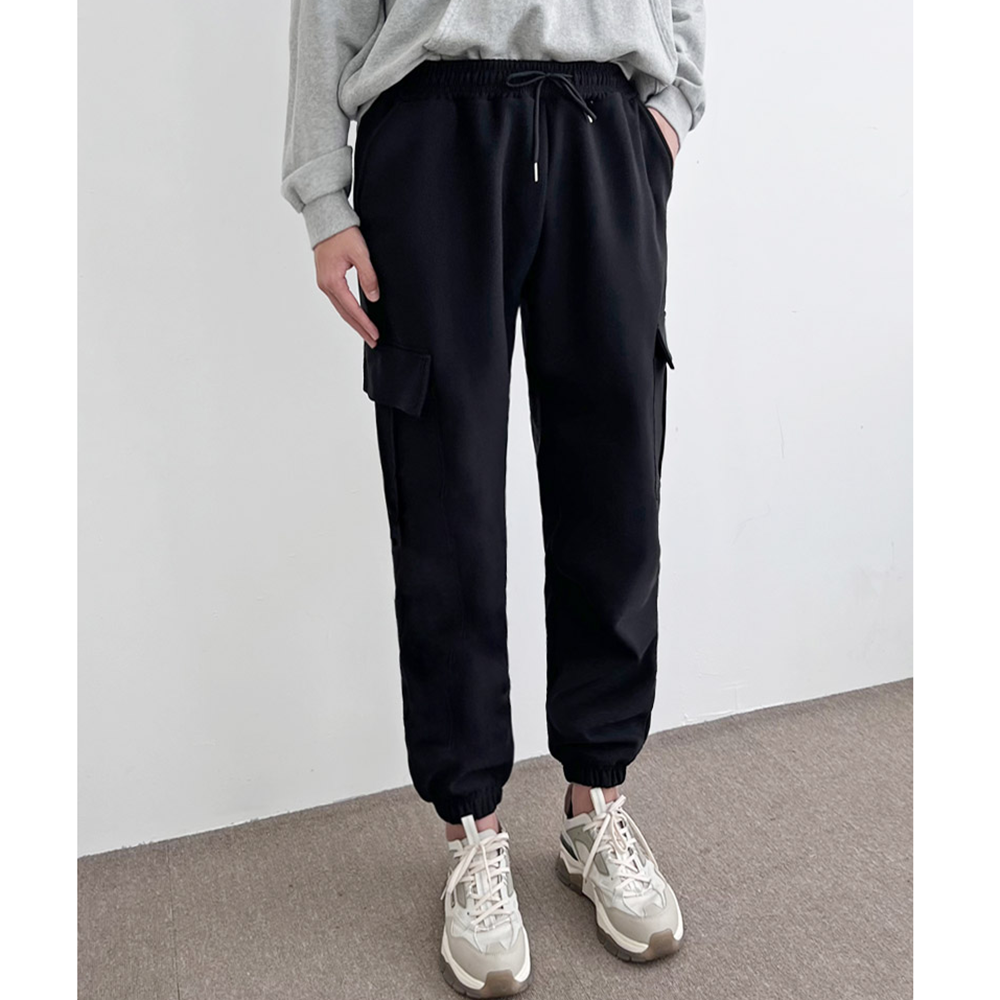 조그팬츠 기모 고무줄 카고 조거 겨울 남자 일 작업복 바지 - 상세 이미지 2