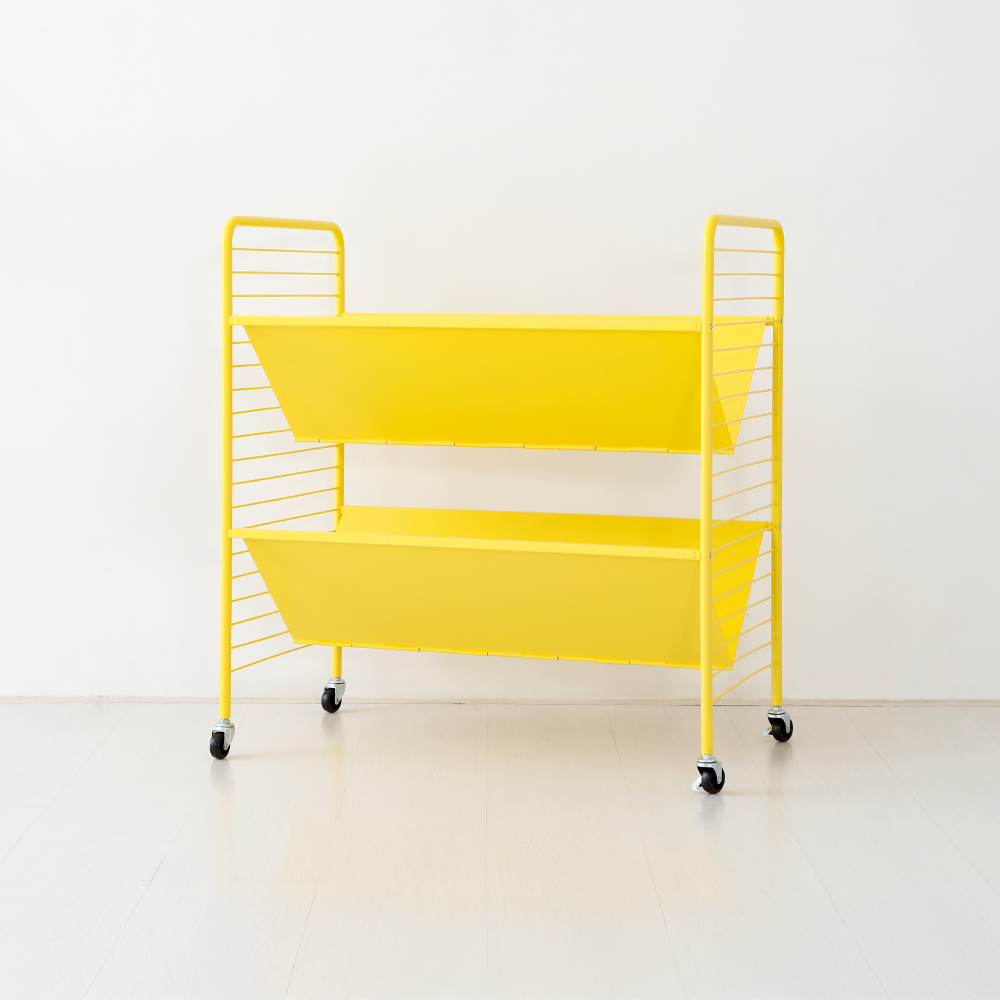RATNER 책꽂이 트롤리 75x44x80, 2단, 옐로우 3069.2987