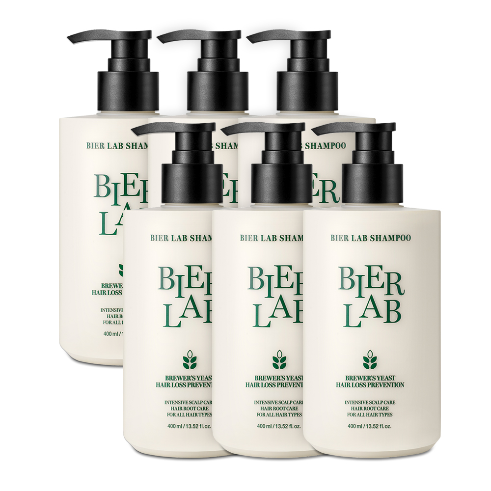 [리뉴얼]비어랩 독일 맥주효모 탈모샴푸 400ml 6통 (기능성)