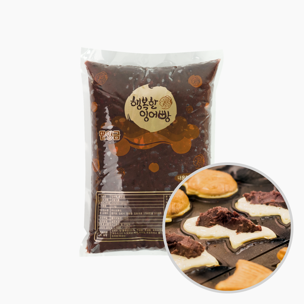 지니스 잉어빵 팥앙금 3kg 행복한잉어빵 붕어빵팥 붕어빵만들기