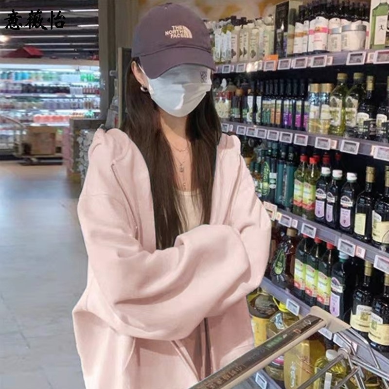 순면 고급 후드집업점퍼 오버핏 심플 캐주얼 질좋은원단 데일리 간절기 파스텔컬러 20종 - 상세 이미지 3