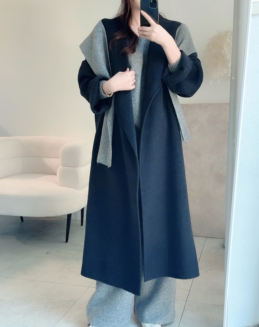 유어룸 르쥬 숄더 카라 핸드메이드 롱 코트 상세 이미지 26