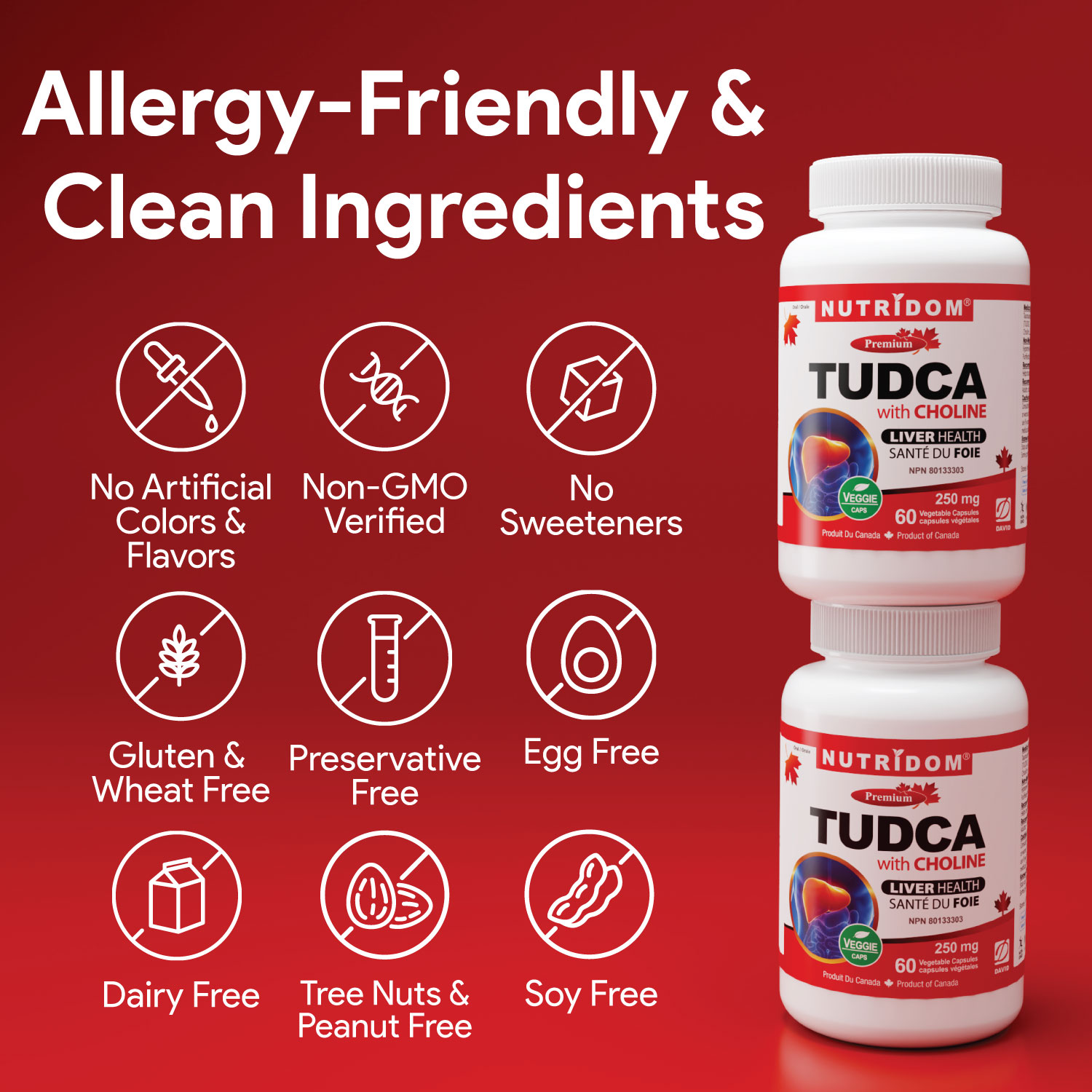 뉴트리돔 투드카 TUDCA (타우린 + 우르소데옥시콜산) 250mg 60캡슐, 2개 - 상세 이미지 3