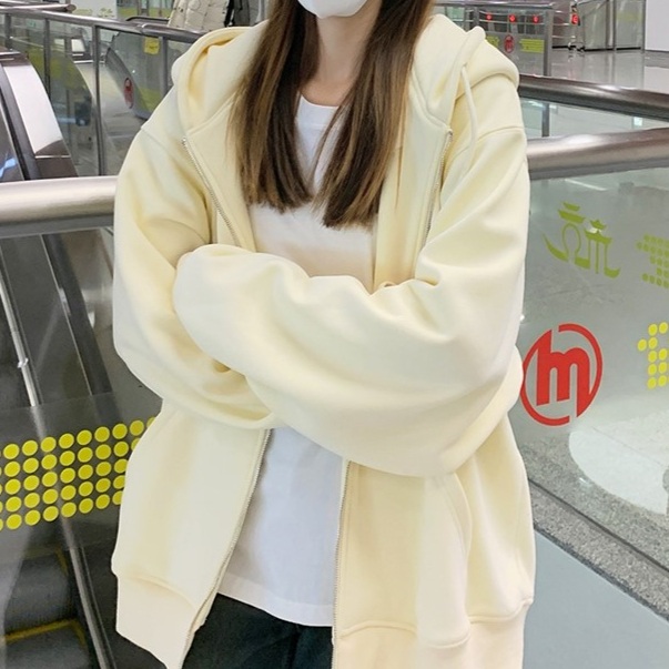 순면 고급 후드집업점퍼 오버핏 심플 캐주얼 질좋은원단 데일리 간절기 파스텔컬러 20종 - 상품 이미지