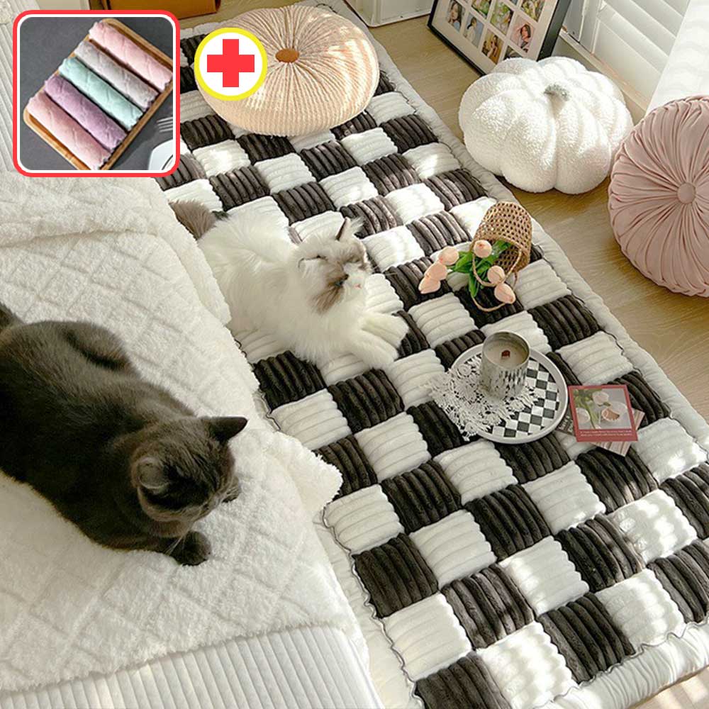 겨울 돌 소파토퍼 쇼파패드 극세사 넓은 토퍼형 매트 누빔 카우치 깔개 방석 블랙 60x160