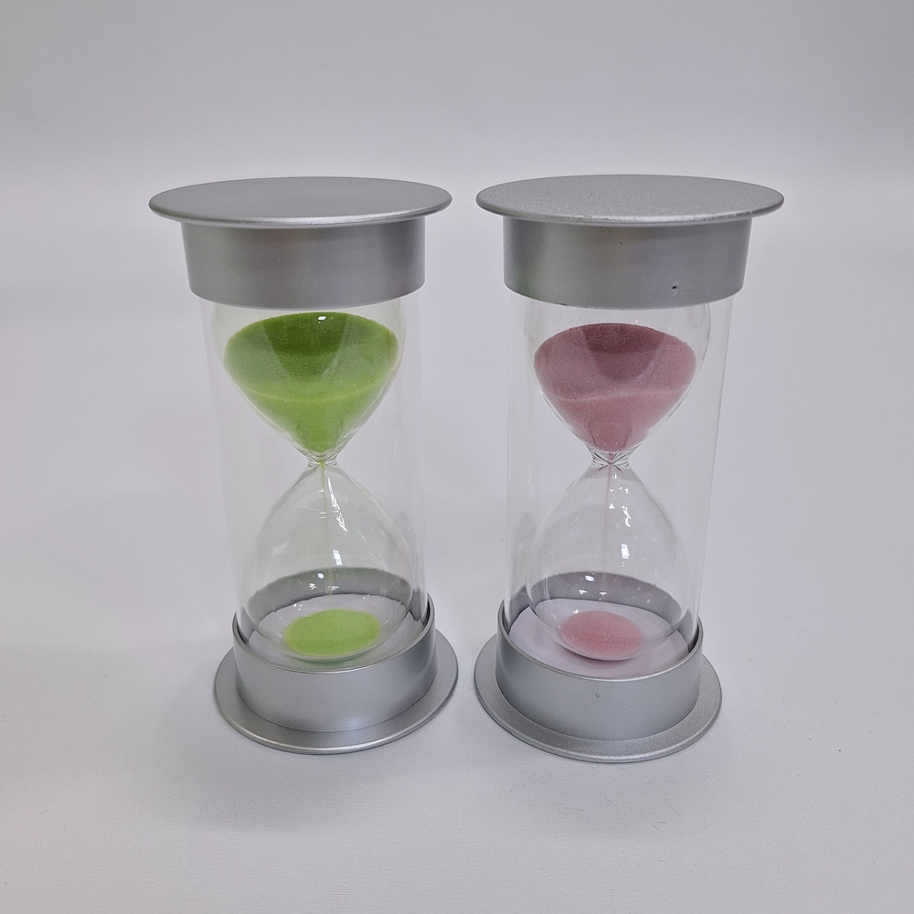 띵덕 은색뚜껑 이중 프레임 모래시계 5분