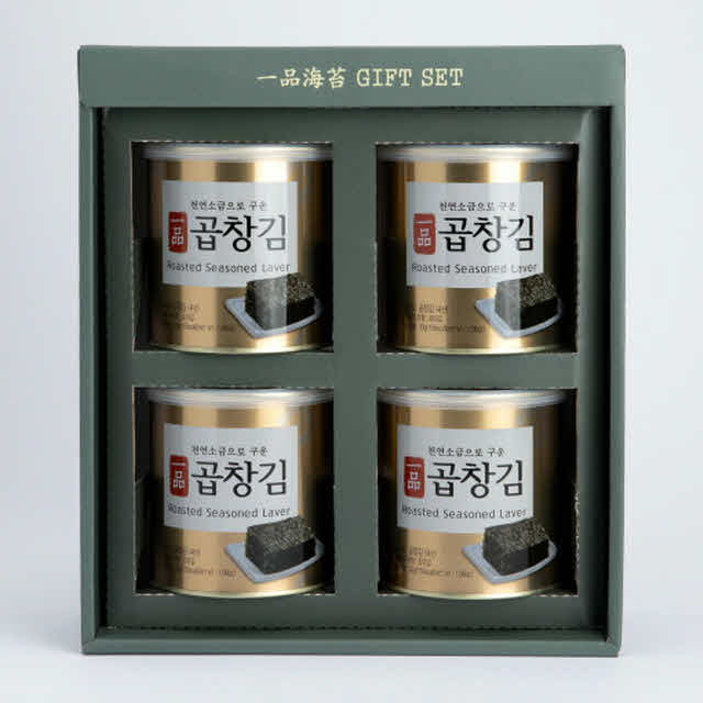 [하나맛김] 일품 곱창김 캔김선물세트 4캔
