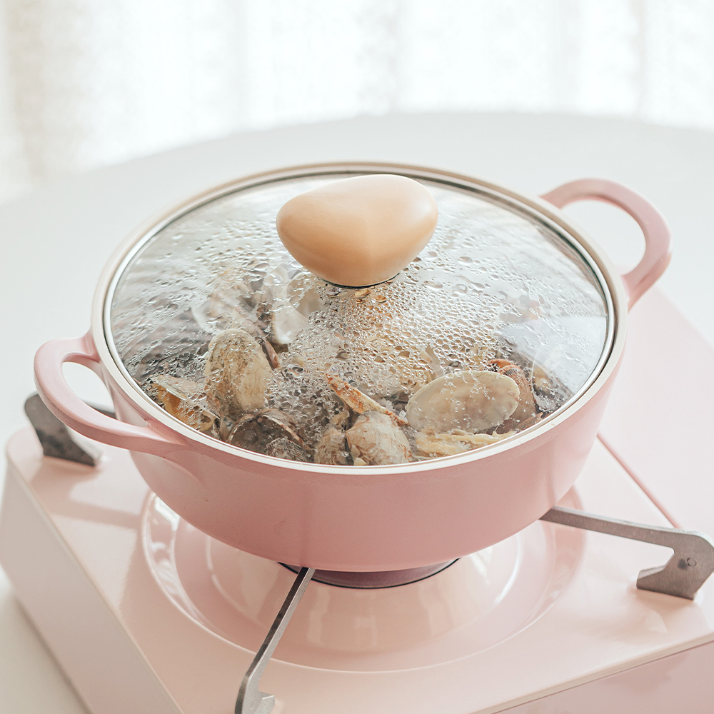 네오플램 레트로 냄비 3종 세트 베이비핑크 가스레인지용