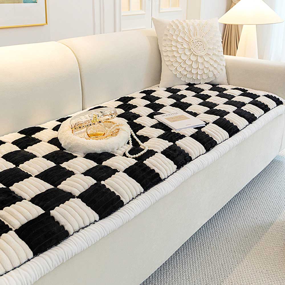 겨울 돌 소파토퍼 쇼파패드 극세사 넓은 토퍼형 매트 누빔 깔개 방석 블랙 60x160