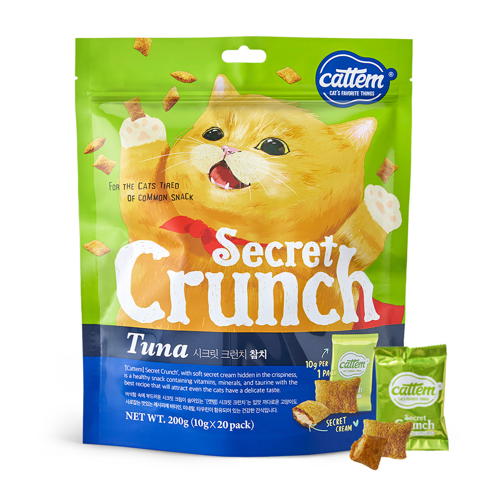 캣템 시크릿 크런치 고양이 과자 비스켓 치킨 참치, 200g, 1개 - 상품 이미지