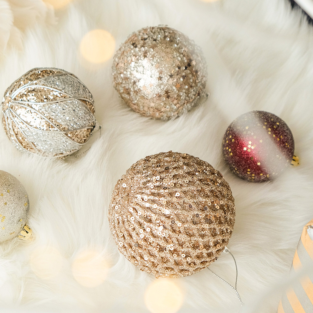 시퀸 글리터 크리스마스 트리 대형 고급 오너먼트 장식 A세트