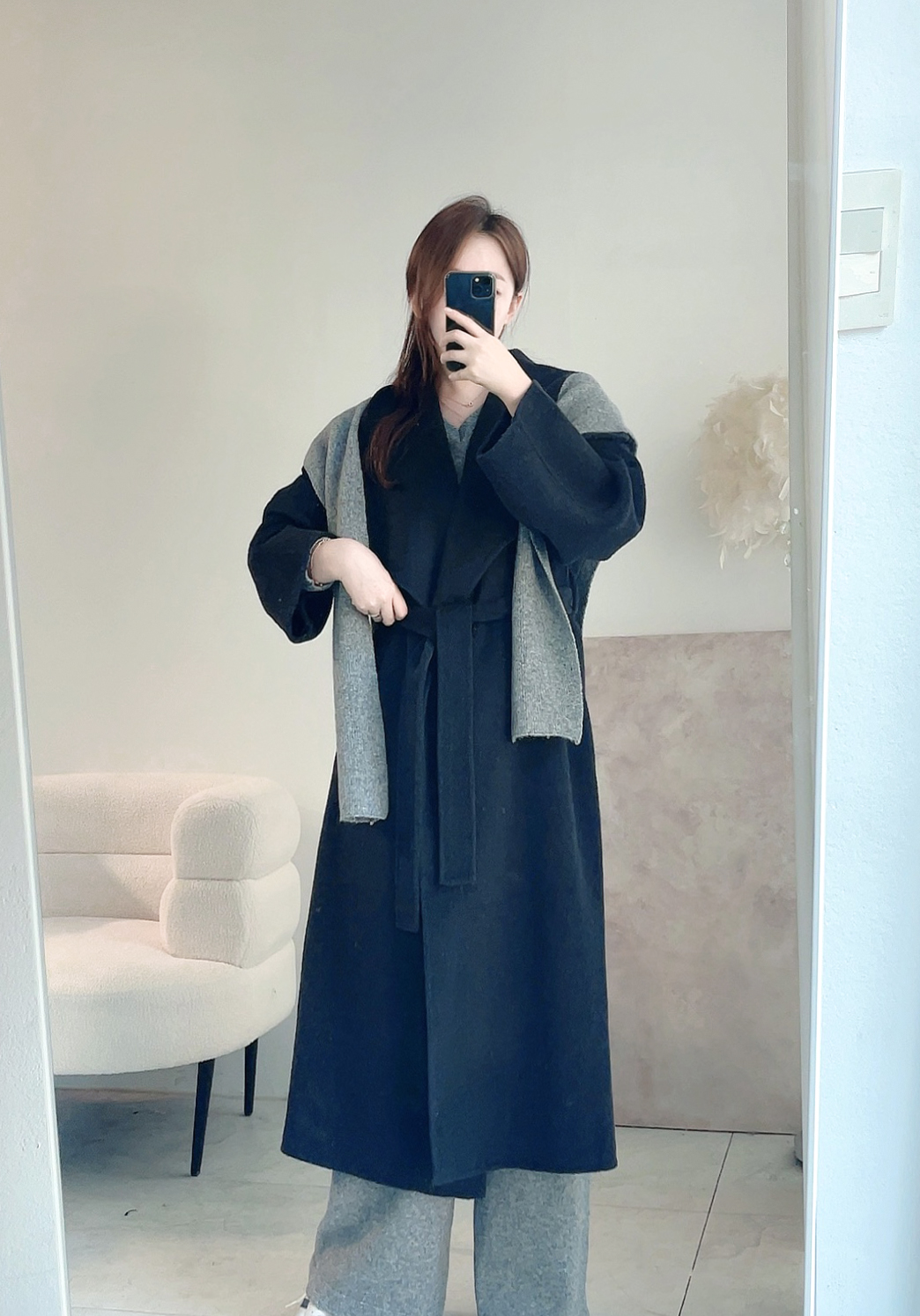 유어룸 르쥬 숄더 카라 핸드메이드 롱 코트 상세 이미지 29