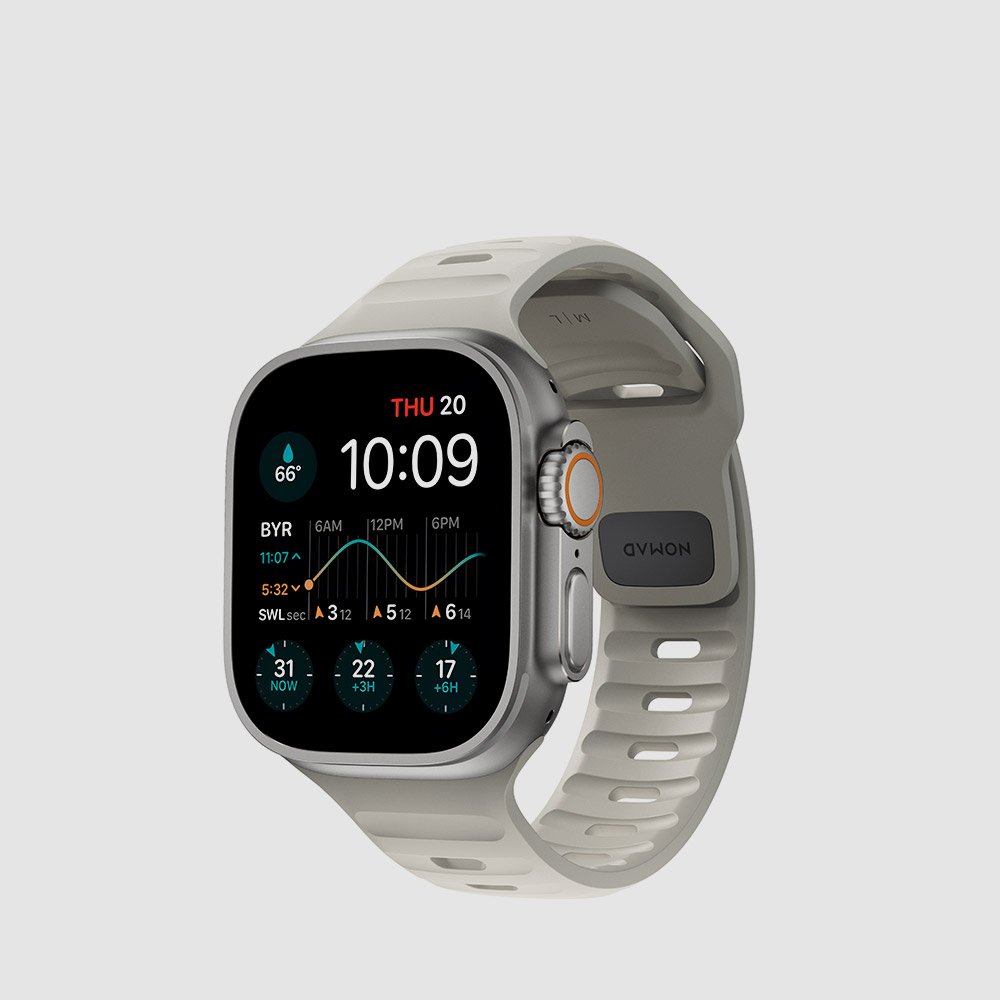 노마드 애플워치 스포츠 스트랩 - 스톤 44 45 46 49mm 울트라 SE 러닝