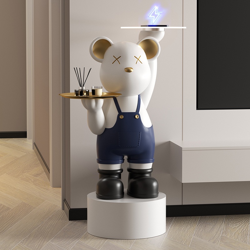 대형 곰 트레이 인테리어 거실 장식품 현관 선반 테이블 집들이선물 장식 - 상세 이미지 3