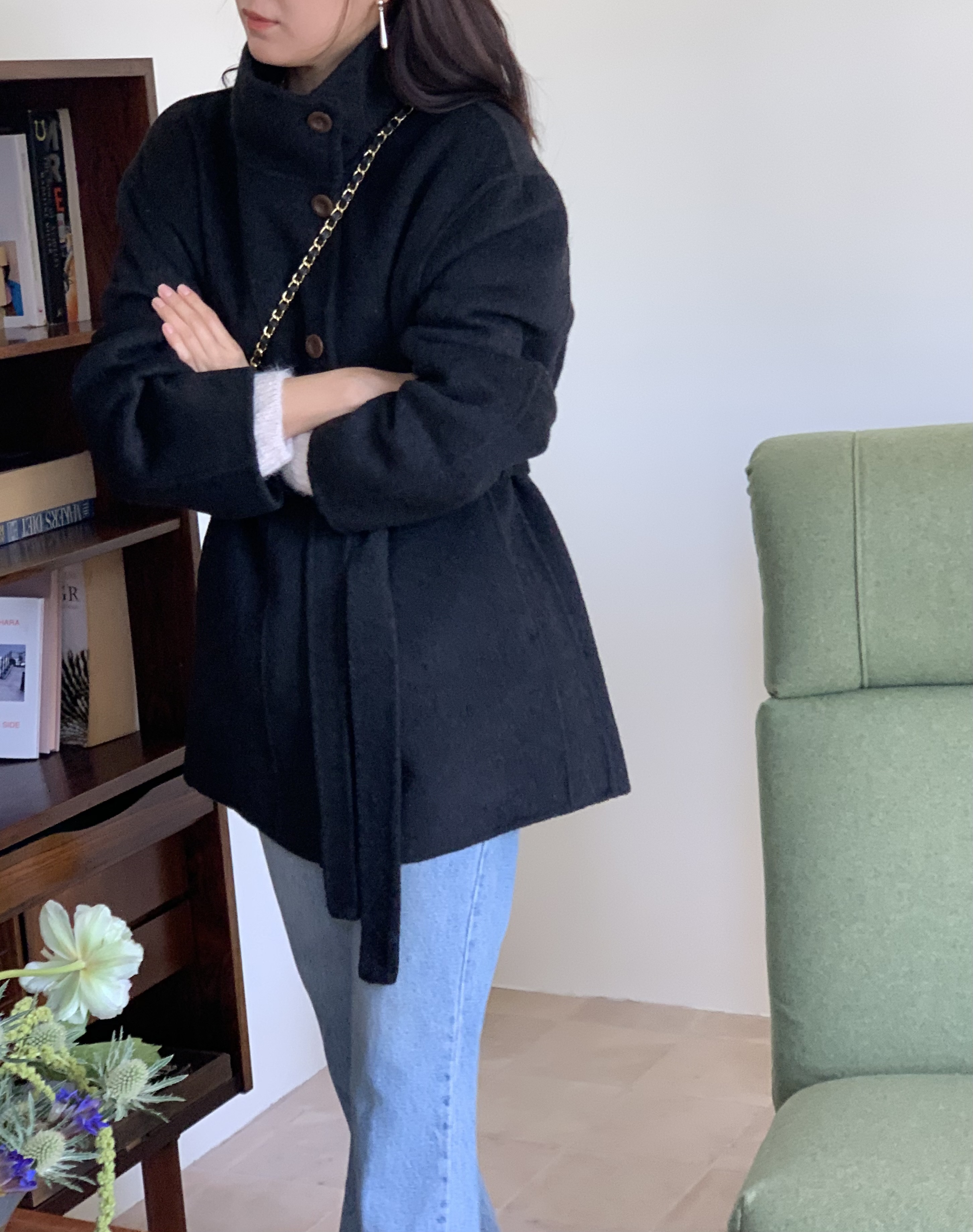[겨울⛄️] 레닉스 하이넥 하프 핸드메이드 벨트 코트 / 코트,울코트,연말룩,겨울코트,롱코트,하객룩,겨울아우터,시즌오프쿠폰적용상품,시즌오프클리어런스,하프코트,크리스마스 상세 이미지 26