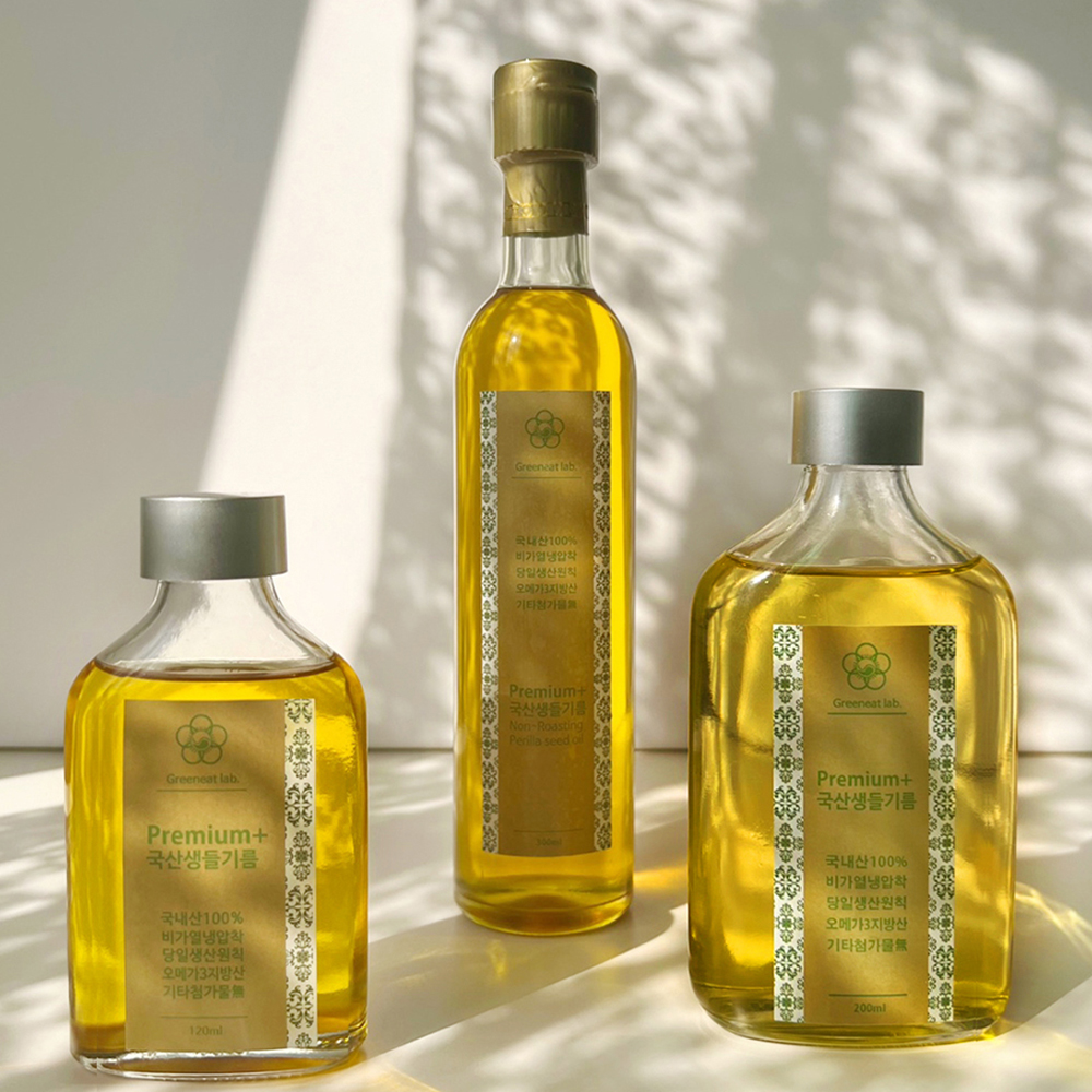 국산 생들기름 냉압착 들기름 당일생산 오메가3 120ml 그린잇랩