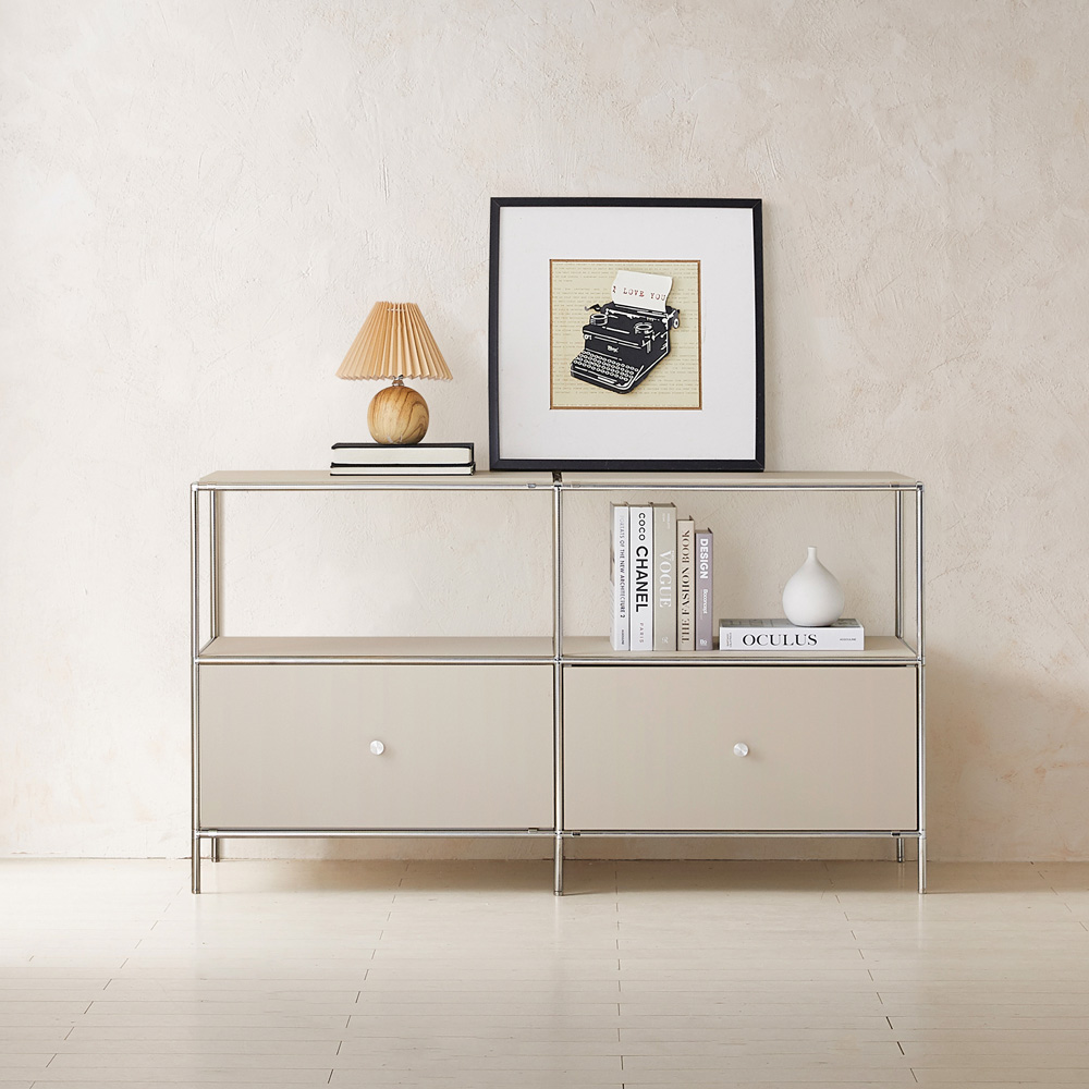 이노센트 스틸라 미드센츄리 1400 높은 모듈 거실장 선반형