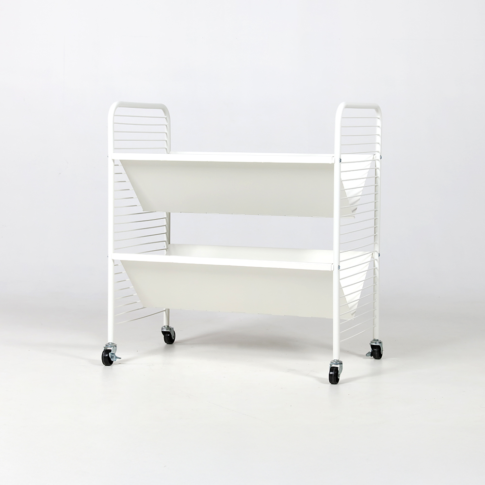 RATNER 책꽂이 트롤리 75x44x80, 2단, 화이트 4521.8345