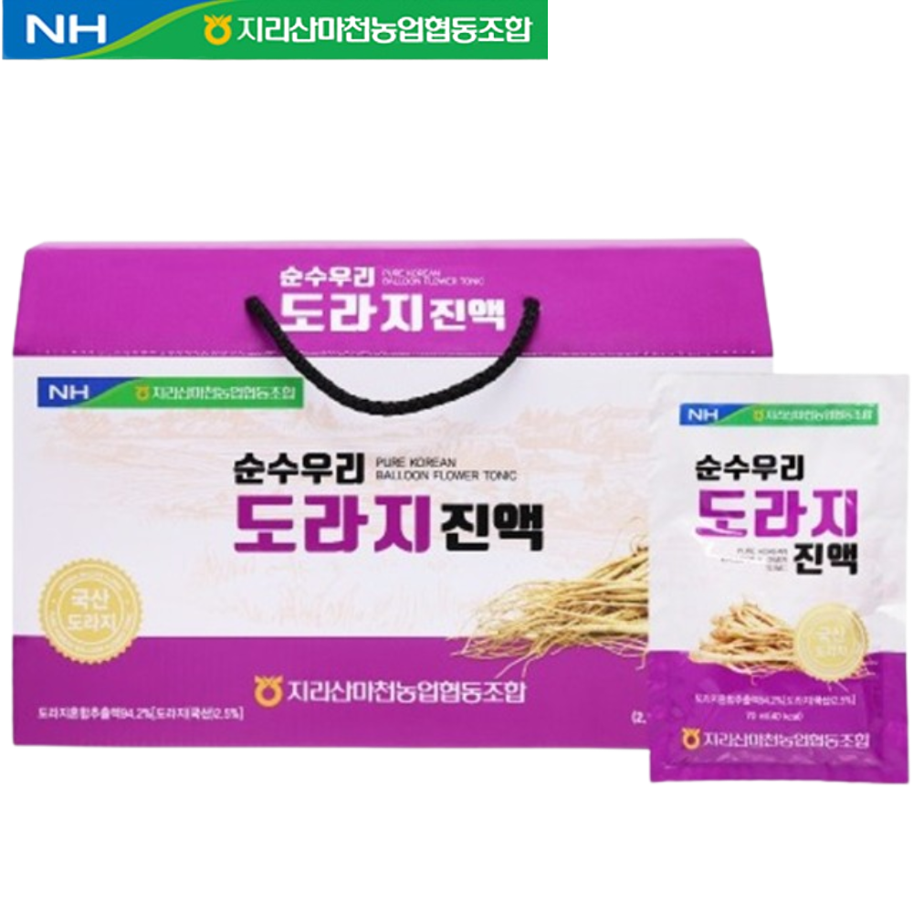 마천농협 도라지 진액 70ml 30포 1박스 즙 액기스 사포닌 환절기 목 기관지 건강 - 상품 이미지