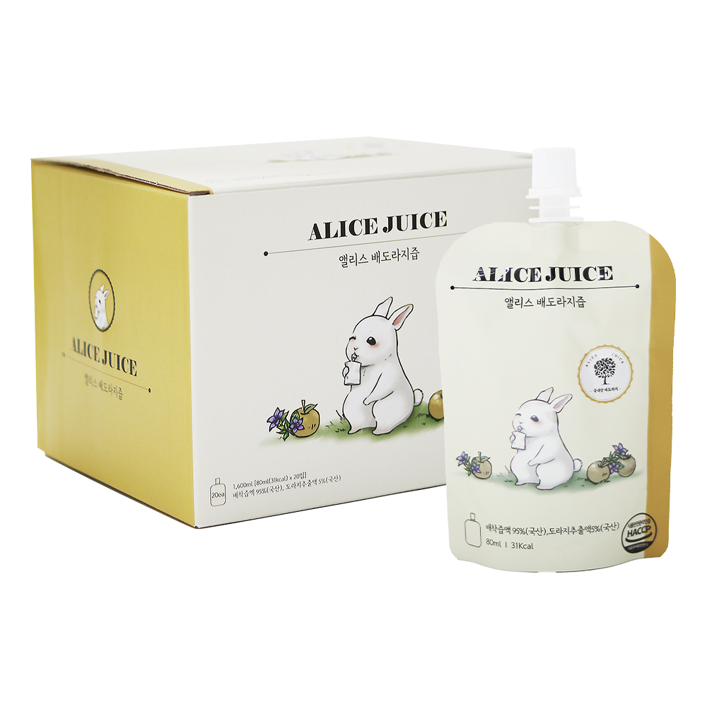 [14:00 이전 주문 당일 출고] 앨리스 아기주스 박스 어린이음료 착즙 배도라지, 80ml, 20개