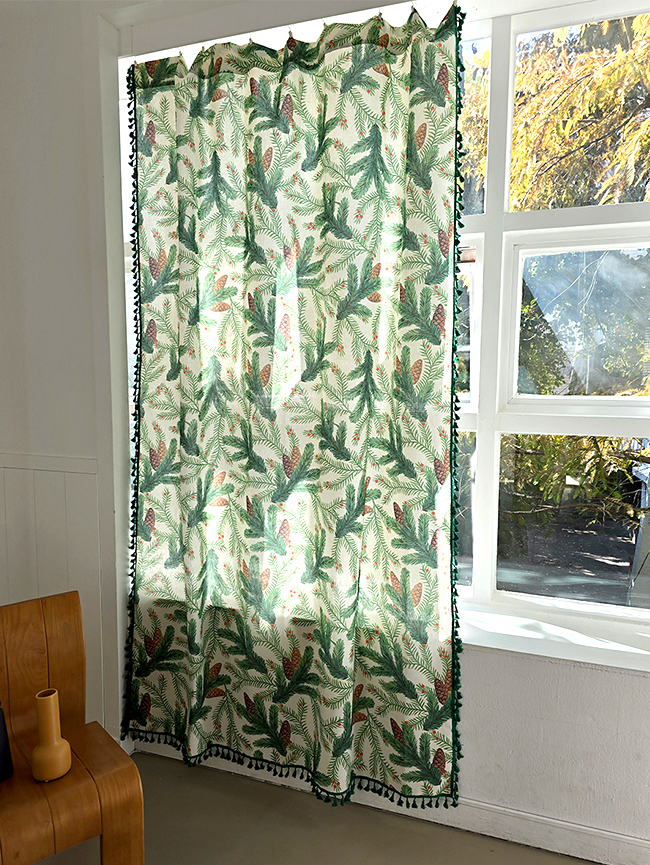 블랑쉬 크리스마스 술 린넨커튼150x240(1p)