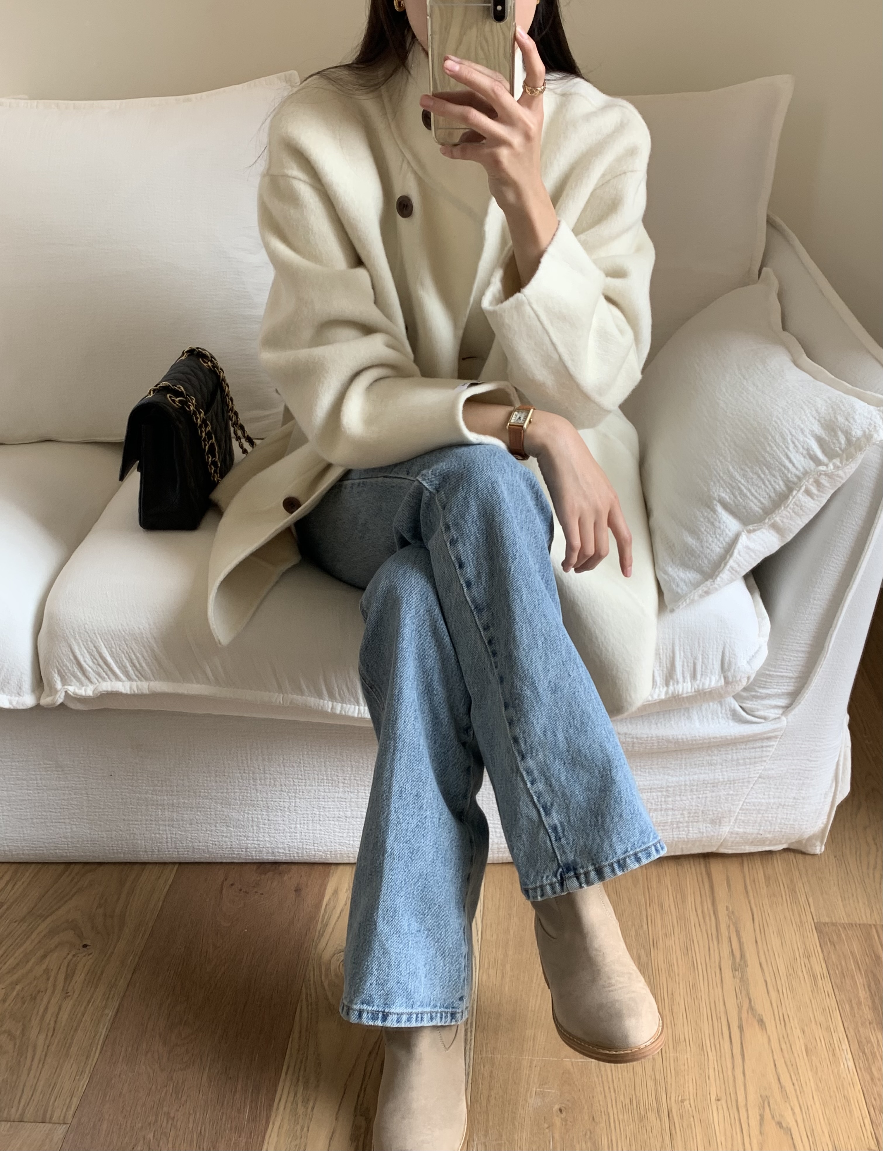 [겨울⛄️] 레닉스 하이넥 하프 핸드메이드 벨트 코트 / 코트,울코트,연말룩,겨울코트,롱코트,하객룩,겨울아우터,시즌오프쿠폰적용상품,시즌오프클리어런스,하프코트,크리스마스 상세 이미지 48